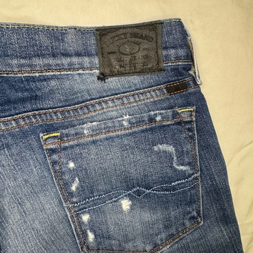 Lucky Brand Blue Straight Jeans with Vintage Distressing NoSize Tag.  #27